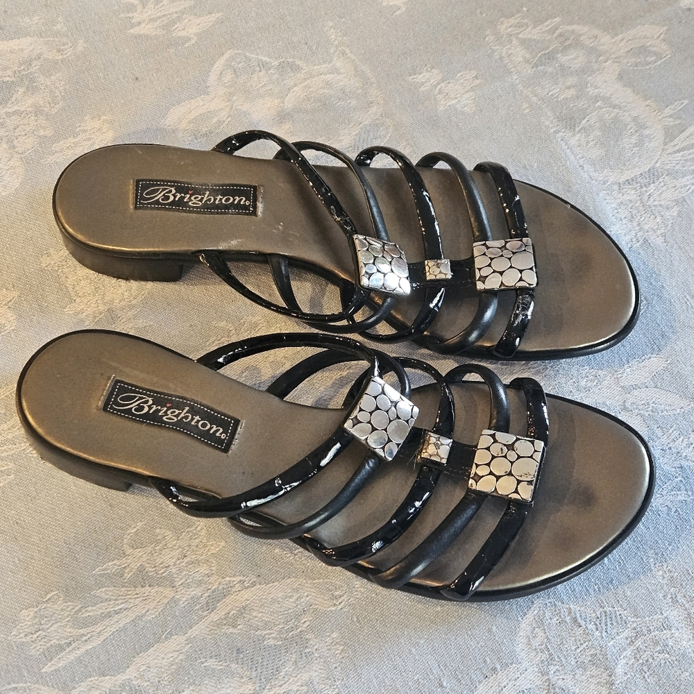 Brighton Black Strappy Sandals Size 10M